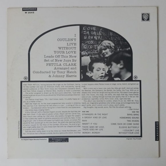 Vintage Petula Clark Couldn't Live Without Your Love vinyl record 1966 o… - Picture 3 of 10